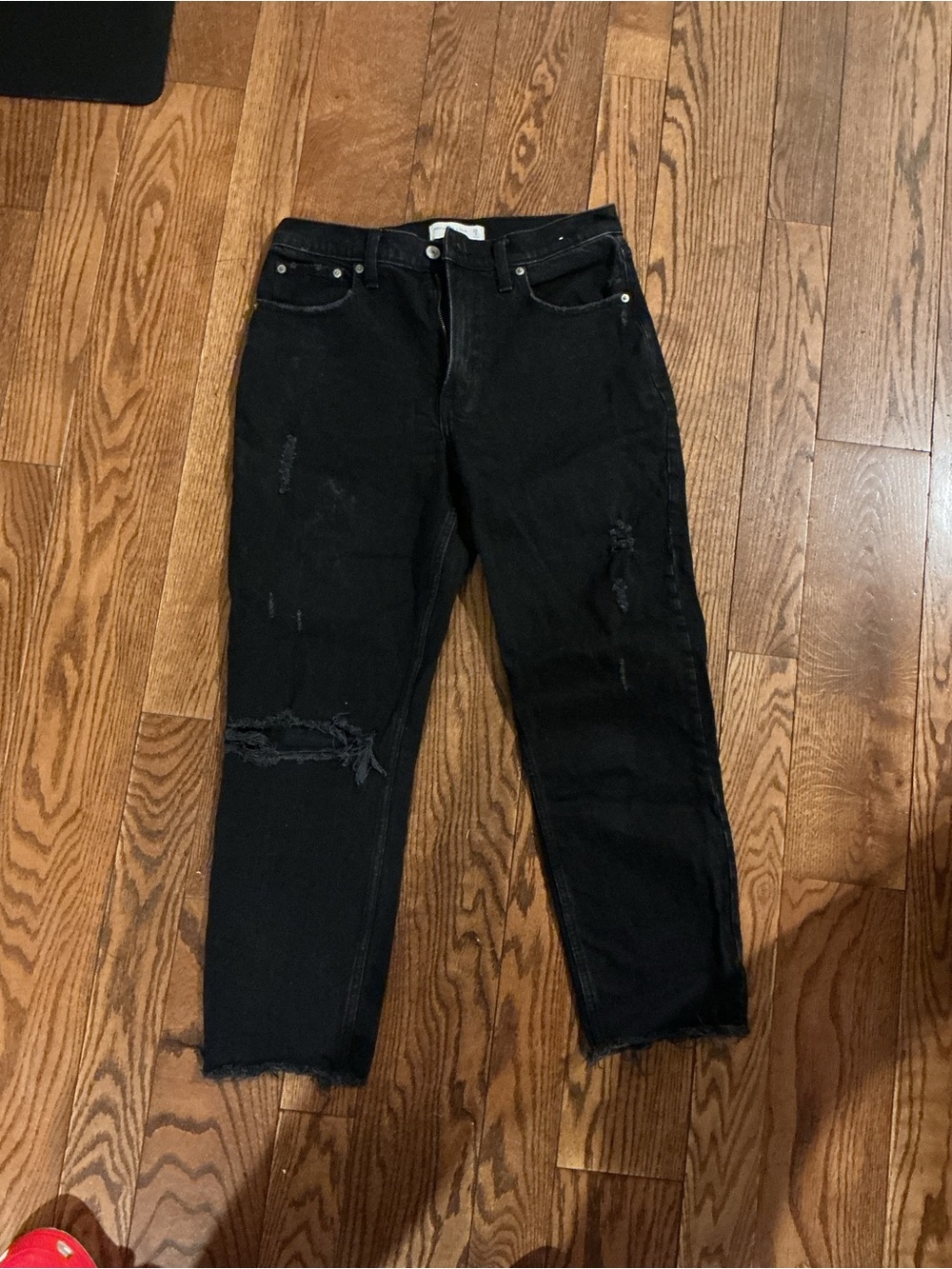 Abercrombie & Fitch Black Distressed Relaxed Jeans